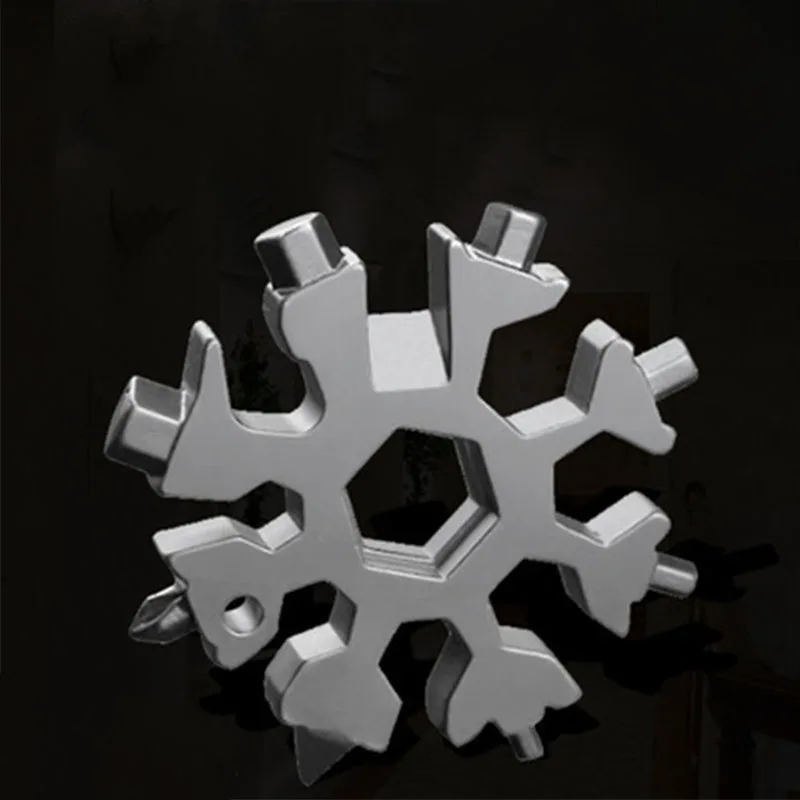

18 In 1 Snowflake Snow Wrench Tool Spanner Hex Wrench Multifunction Camping Outdoor Survive Tools Bottle Opener Screwdriver