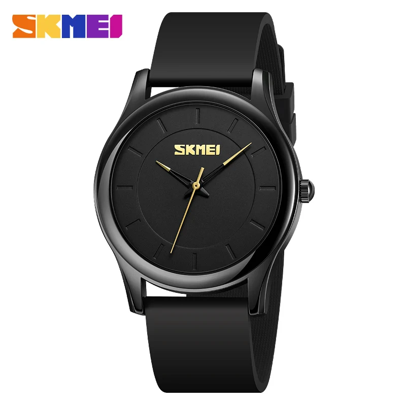 

SKMEI Men's Fashion Watches Simple Men Business Ultra Thin Silica Gel Band Quartz Watch For Men 30m Waterproof Wristwatch