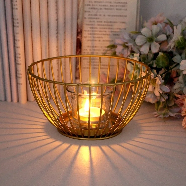 Железный Европейский подсвечник Ins золотой зеркальный креативные домашние