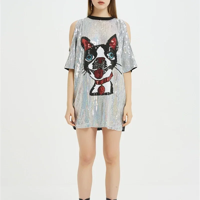 Летняя свободная дизайнерская женская одежда с вырезами и коротким рукавом