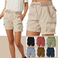 womens cargo pants shorts soft comfortable casual cotton elastic waist shorts summer bottoms jeans high waisted cargo pants
