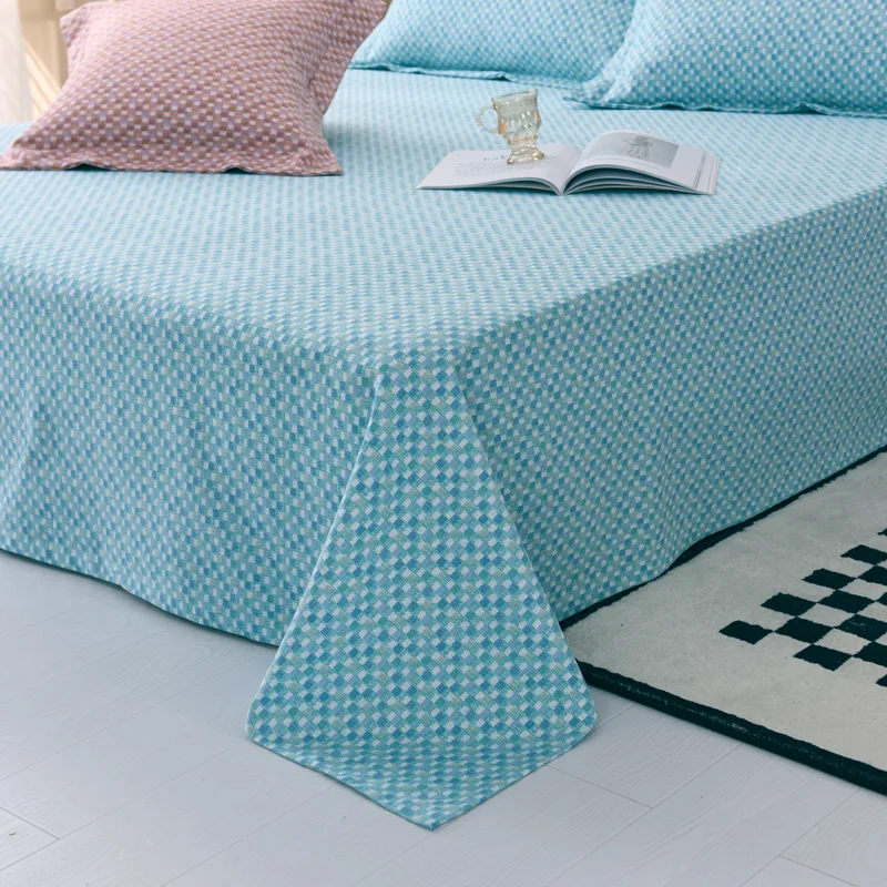 Luxury Cotton & Bamboo Fiber Bed Flat Sheet 1 Piece Bedding 