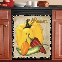homa farm fresh sticker colorful peppers decor dishwasher cover magnet decal farmhouse yellow red green pepper fridge refrigerat