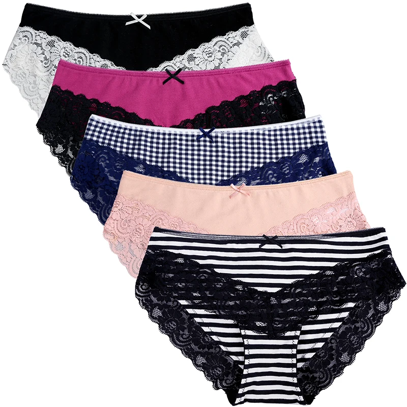 Comsoft 5pcs/Lot Women's Panties Soft Cotton Seamless Underwear Set Solid Color Breathable Girls Ladies Lingerie Pants