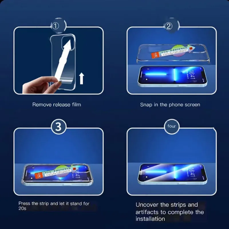 

2022 New Second Stick Film For iPhone 13Pro Max 12Pro 11Pro XS , Phone Case and Film , Explosion-Proof And Anti-fall Fingerprint