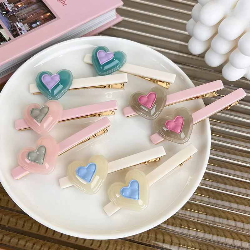 

UXSL Romantic Sweet Love Hairpins Candy Color Hair Clips for Womans Girls Heart Shape Barrettes Hair Decorate Fashion Headdress