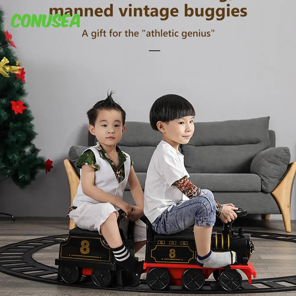 

Kids Riding Toy Ailway Classical Electric Train Model Can Carry A Small Train Rail Car Children's Baby Walker Stroller Toys Boys