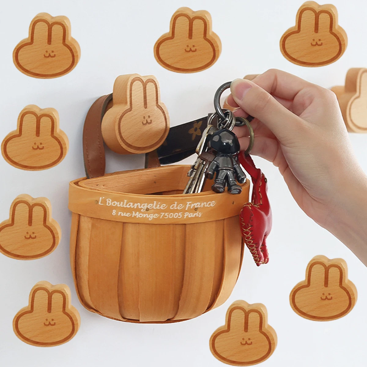 

2/1 шт., деревянный крючок с мультяшным рисунком