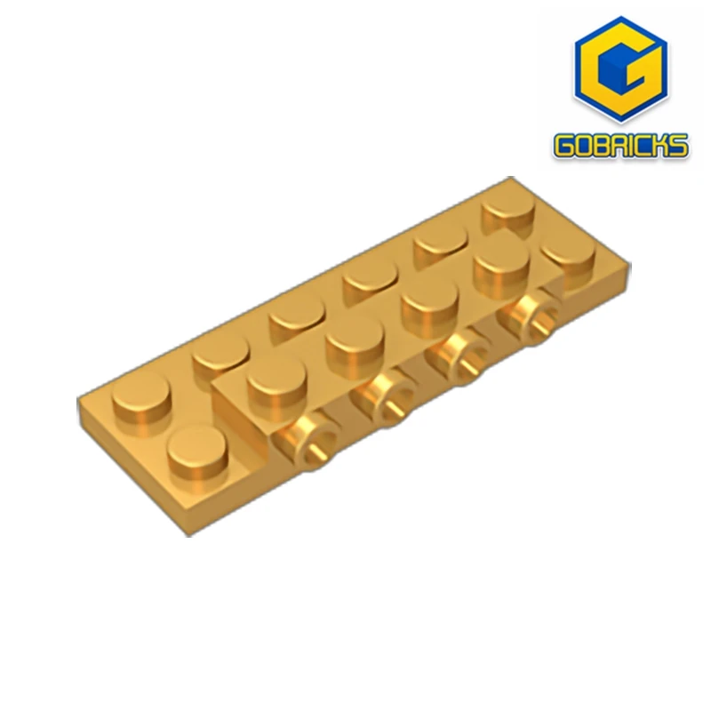 Пластина для детских игрушек gobrick Модифицированная 2x6x2/3 с 4 шпильками на боковой