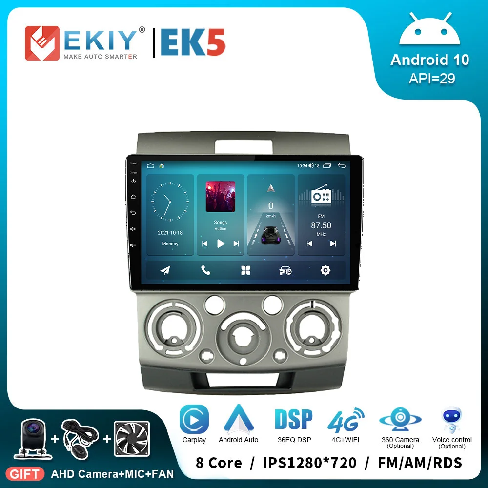 EKIY EK5 Car Radio Android For Ford Ranger 2 Everest 2 For Mazda BT-50 2006 - 2011 Multimedia Video Player GPS Carplay Stereo HU