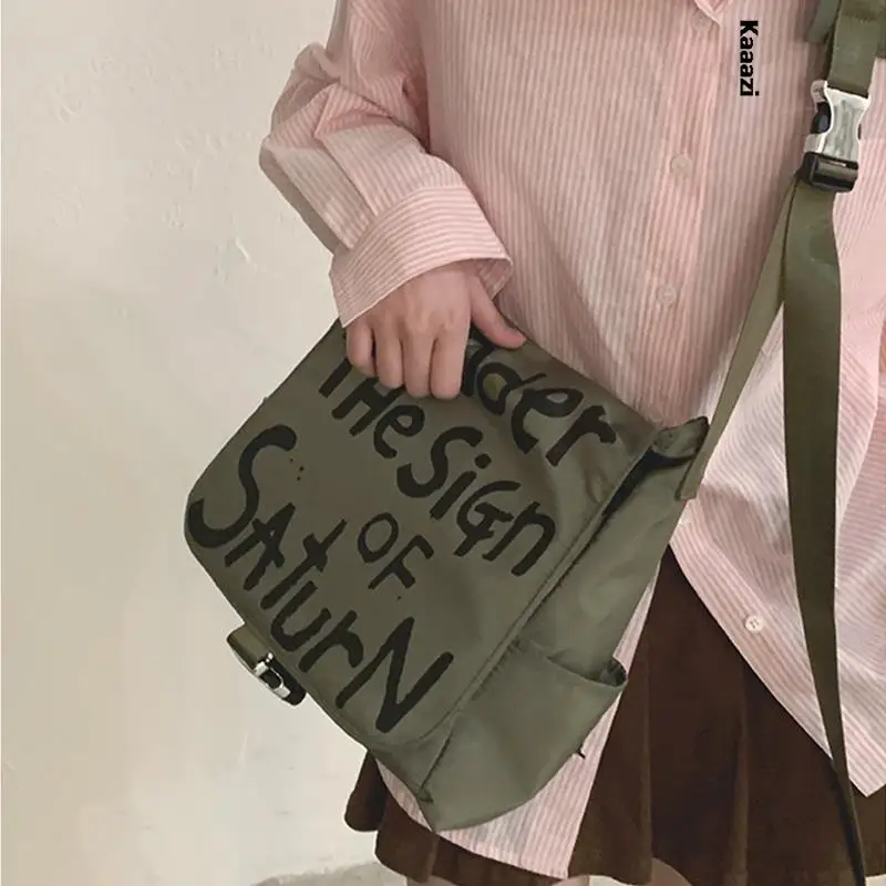 Холщовая однотонная сумка через плечо новинка 2023 модная сумка-тоут с надписью