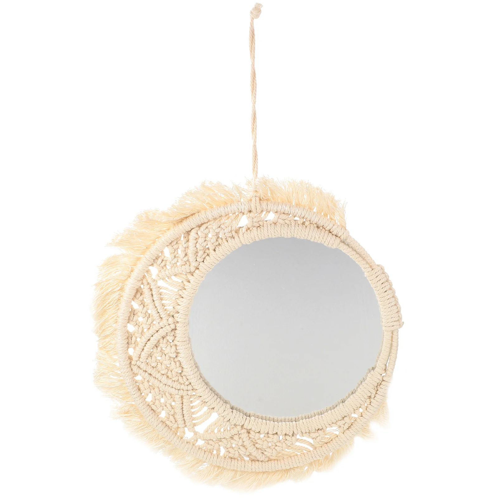 

Mirror Wall Hanging Macrame Decor Round Tapestry Woven Makeup Decorativebohemian Living Room Largebathroom Vanitypared De