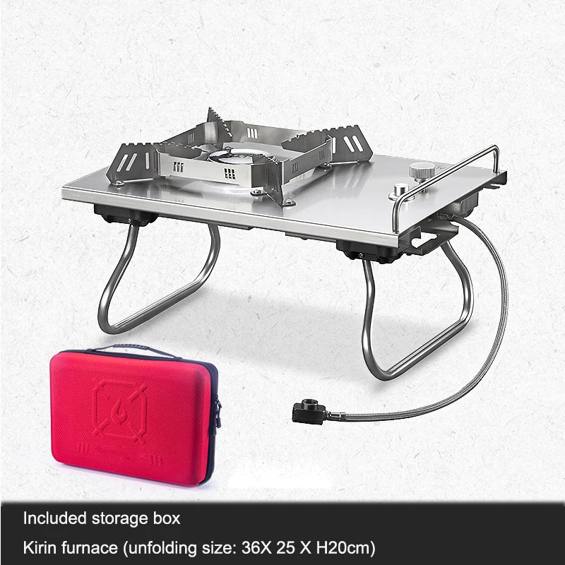 

Портативная газовая плита для кемпинга на открытом воздухе Складная уличная плита для приготовления пищи Регулируемая огнеупорная плита с коробкой для хранения