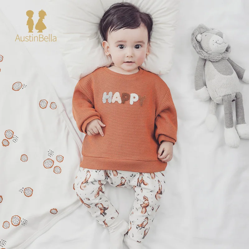 Штаны для новорожденных с принтом лисы длинные мягкие брюки малышей