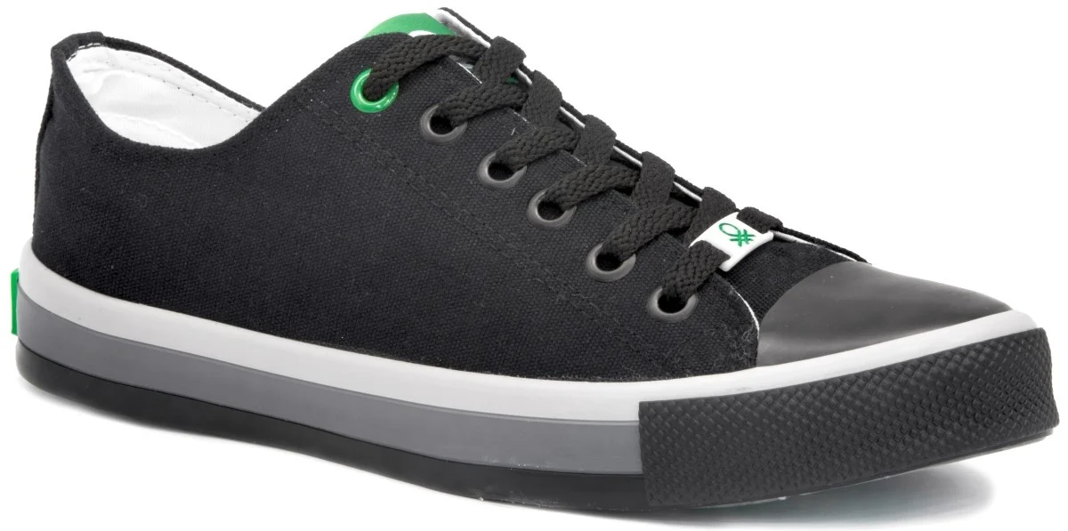 United Colors Of Benetton 30191 Black 2022 Summer Season Male Shoes Linen Colorful Sneakers Tied Casual Hiking Breathable Flexible Street