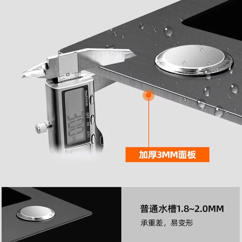 Большая раковина Raindance Waterfall-HTT Kitchen из нержавеющей стали 304 Waterfall домашняя Nano Black