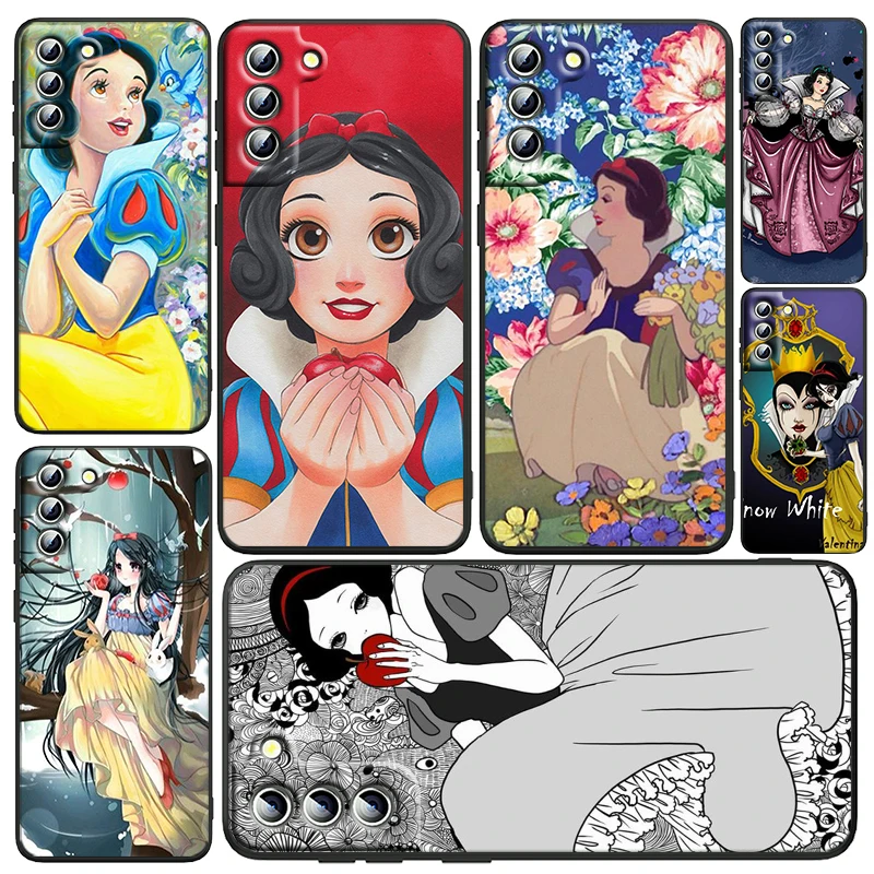 

Disney Snow White Princess Phone Case For Samsung Galaxy S23 S22 S21 S20 FE Ultra Pro Lite S10 S10E S9 Plus 5G Black Funda