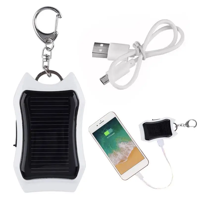 

Portable Mini Solar Power Bank Keychain Charger With 3 LED Lights Solar Power Bank 1500mAh Large-capacity Battery Backup Power
