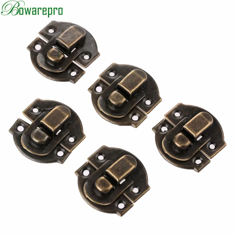 

10Pcs Antique Bronze Hasps Iron Lock Catch Latches for Jewelry Chest Box Suitcase Buckle Clip Clasp Vintage Hardware 27*29mm