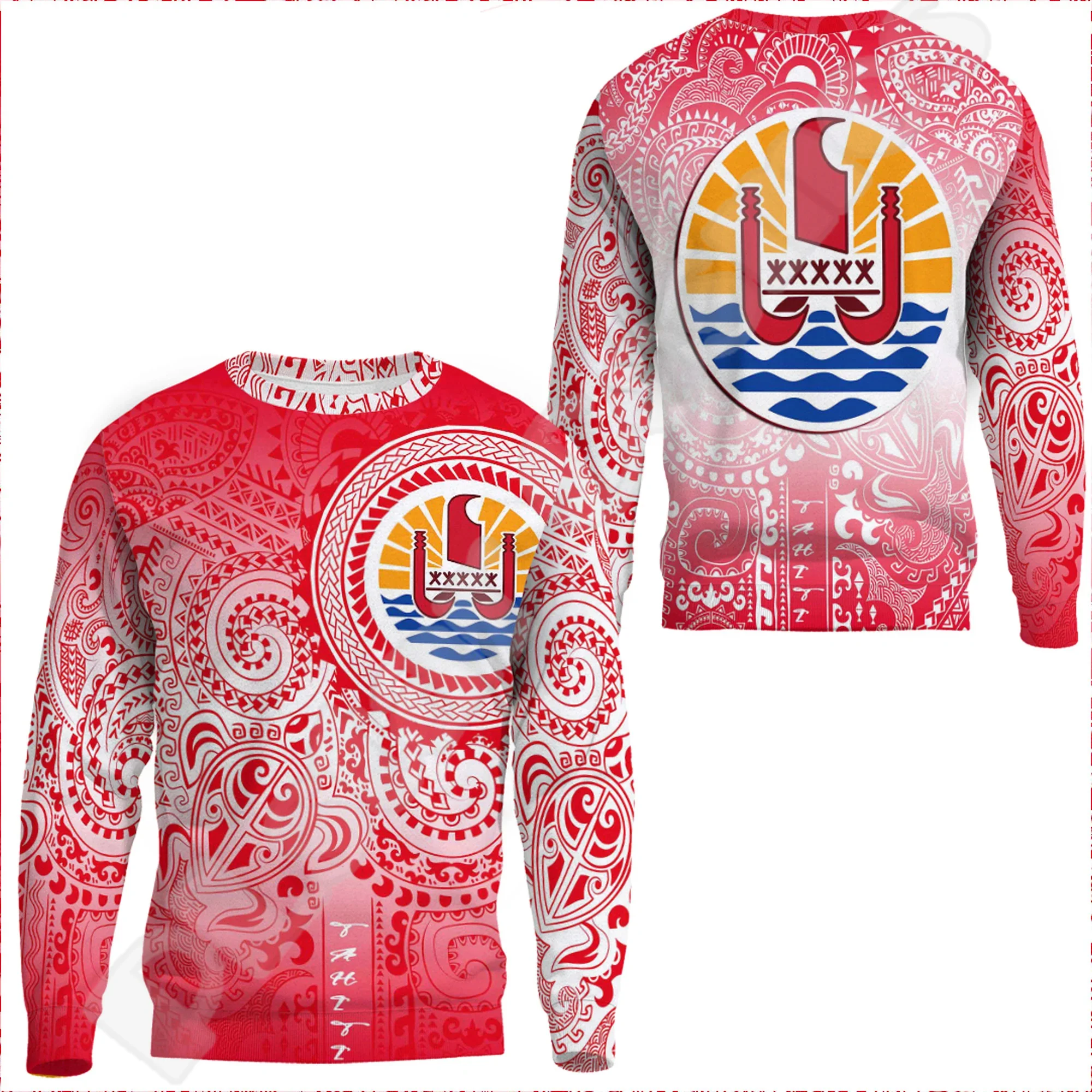 Спортивный костюм с рисунком флага страны и острова Таити пуловер в стиле