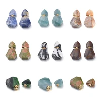 1pcs faceted natural stone openable perfume bottle pendants polygon sodalite quartz unakite charms for necklace jewelry making