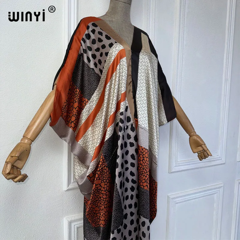 WINYI летнее Африканское платье с V-образным вырезом пляжная одежда принтом для