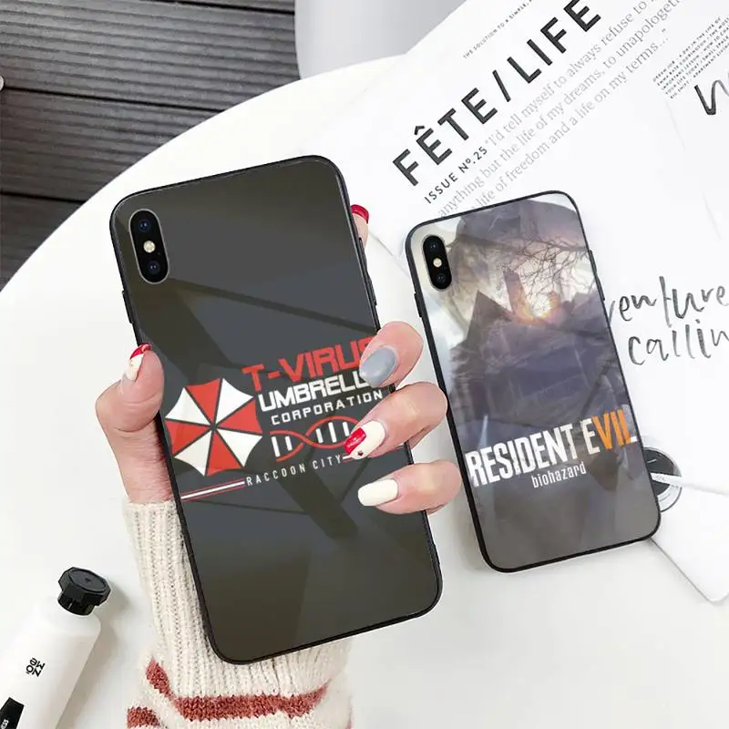 

R-Resident E-Evil Phone Case For Iphone 7 8 Plus X Xr Xs 11 12 13 14 Se2020 Mini Promax Tempered Glass Fundas