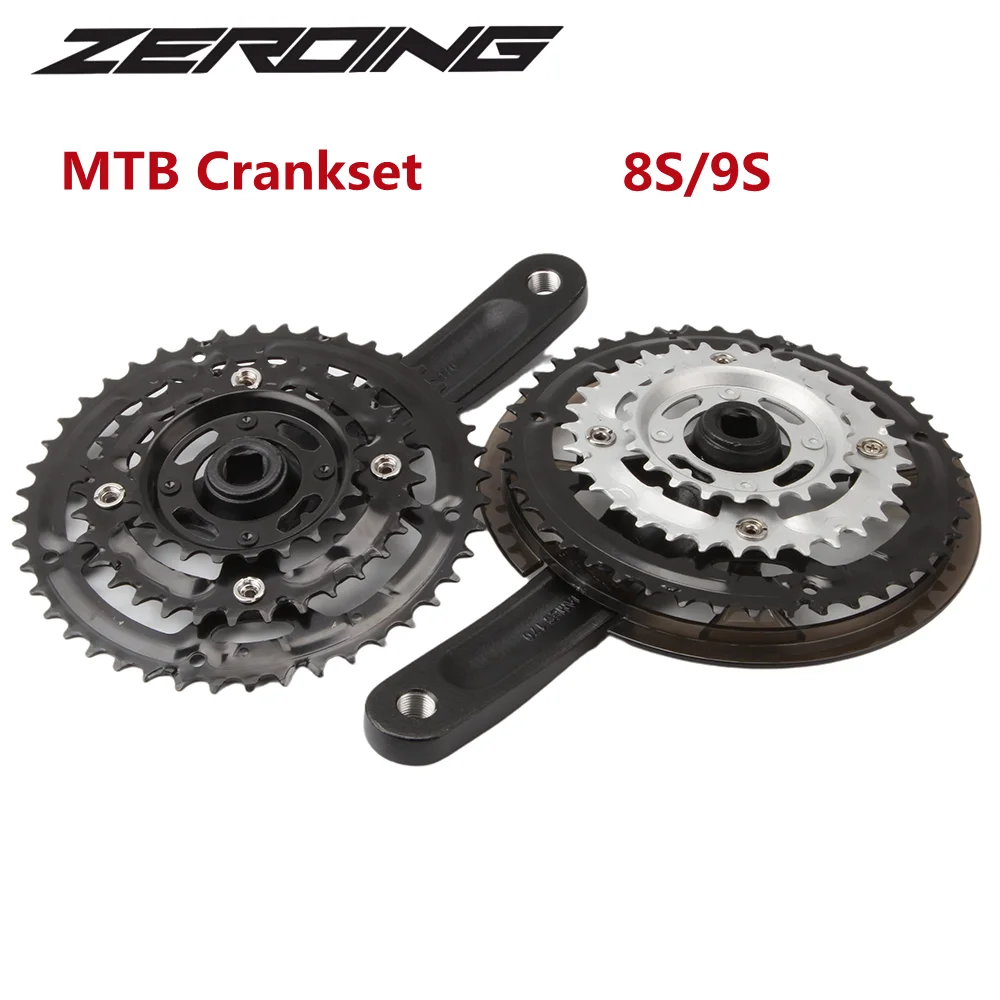 

ZEROING Mountain Bike Crankset 170mm Hollow Integrate Sprocket 22-32-42T Plate 3 Gear 8/9S Bicycle Crank Chainwheel Accessories