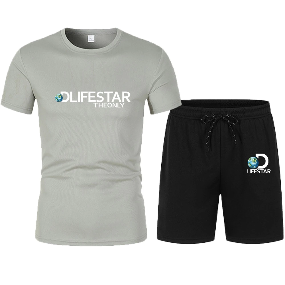 Summer New Men Casual Shorts Sets Brand Printing T Shirt + Shorts 2023 Male Tracksuit Set Men's Breathable and Cool Clothing Set