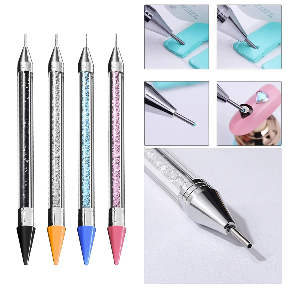

1Pcs New Acrylic Nail Point Drill Crayons Double Head Self-Adhesive Stippling Pen Drilling And Unloading Manicure Tools Accessor