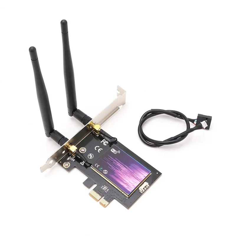 

PCI-E до WiFi6 беспроводная сетевая карта Bluetooth 5,2, трехдиапазонный 2,4 ГГц/5,8 ГГц/6E беспроводной адаптер WiFi6 для ПК