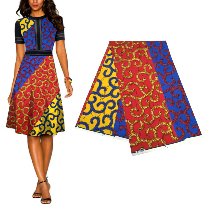 Африканская ткань с геометрическим узором полиэстер восковым принтом |