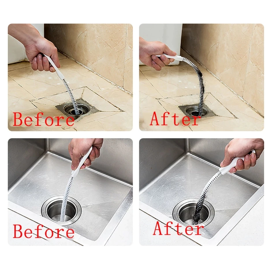 45CM Pipe Dredging Brush Home Bendable Sink Tub Toilet Dredge Snake Sewer Flexible Cleaner Clogged Hole Remover Tool |