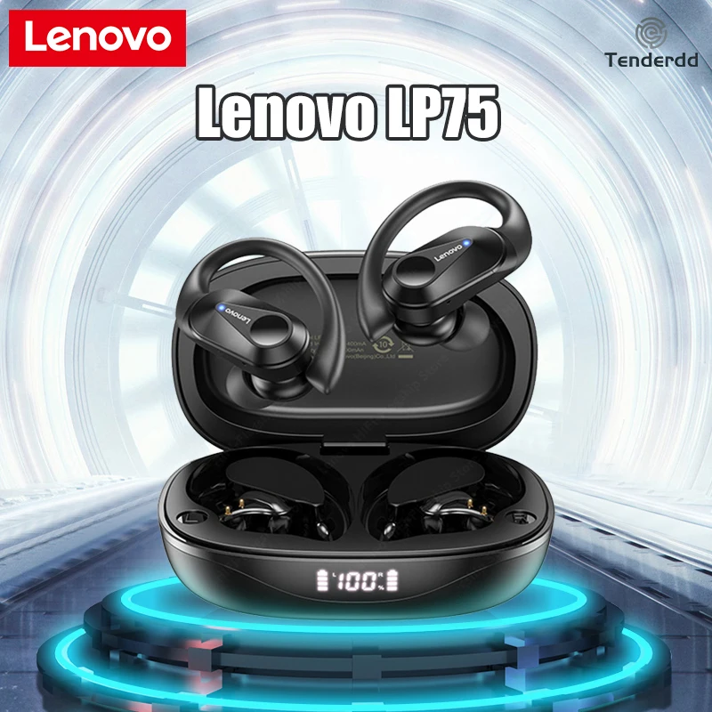 

Lenovo LP75 Sports Bluetooth 5.3 Earphones Wireless Headphones Noise Reduction Waterproof Headset HiFi Stereo Music TWS Earbud