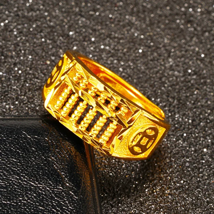 

Чистое 100% копия Настоящее 999 Золото 18k 9999 Голова Дракона Абакус не выцветающее кольцо новое регулируемое мужское кольцо для женщин Подарки