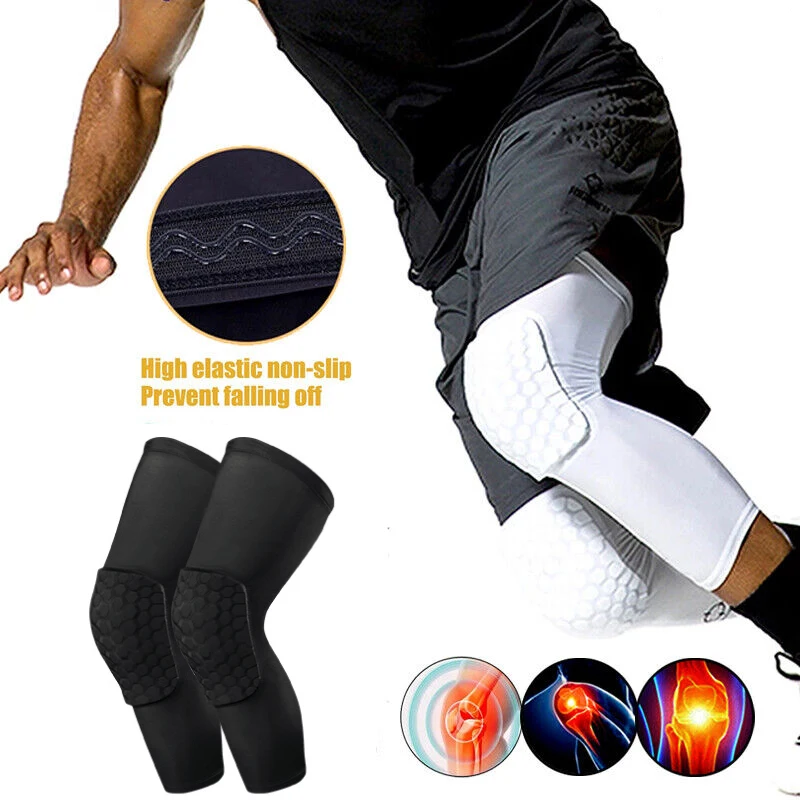 

2PC Honeycomb Foam Brace Kneepad Brace Basketball Knee Pads Protector Compression Sleeve Fitness Gear Volleyball Support