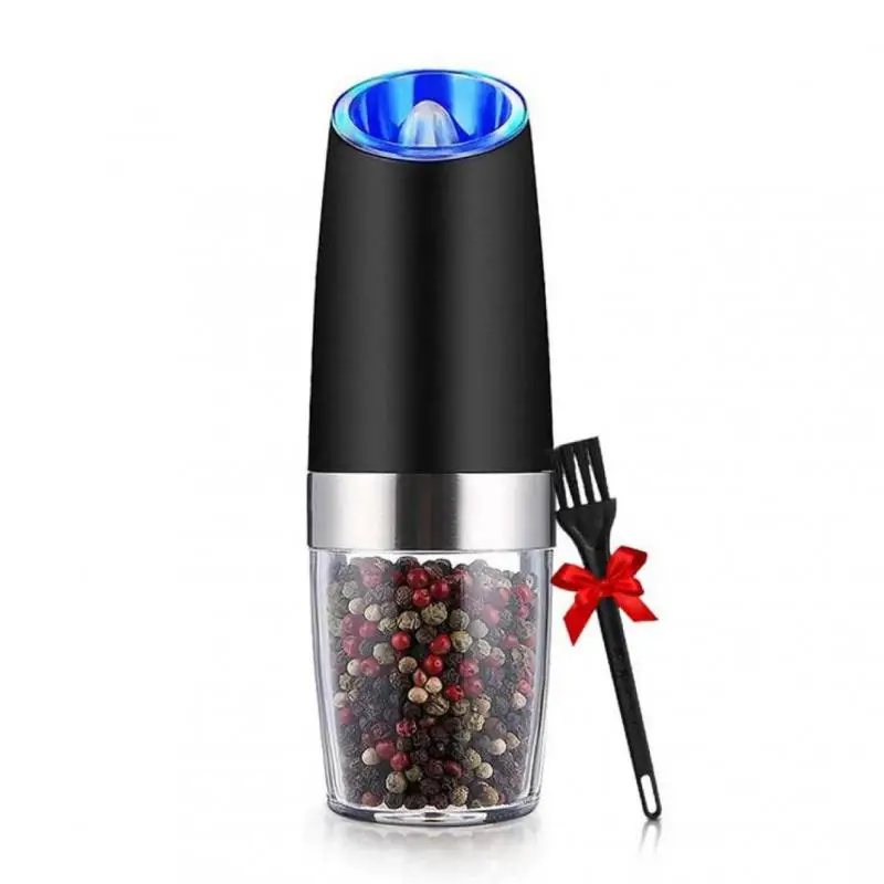 

Electric Battery Induction Salt Pepper Grinder Gravity Stainless Steer Acrylic Automatic Kitchen Seasoning Peppercorn Mill