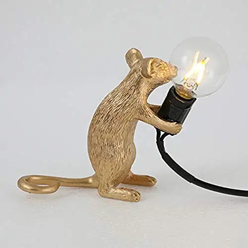 

Resin Animal Rat Night Lights Nordic Retro Mouse Art LED Table Lamps Animal Night Light Bedside Lighting Home Decor Desk Lamp