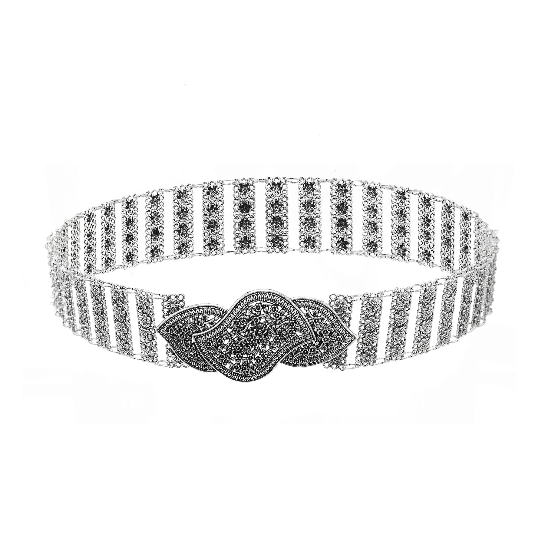 Винтажные серебристые полые цветочные металлические поясные цепочки на живот