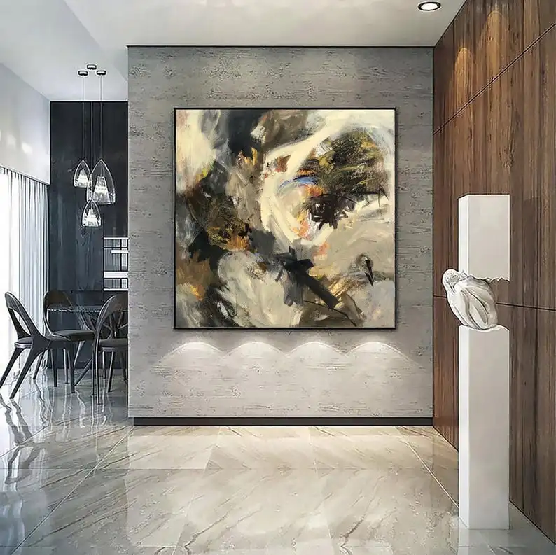 

Большая холщовая Настенная картина, современное искусство, красочные картины на холсте, живопись, Большой Настенный декор для гостиной, бесплатная доставка