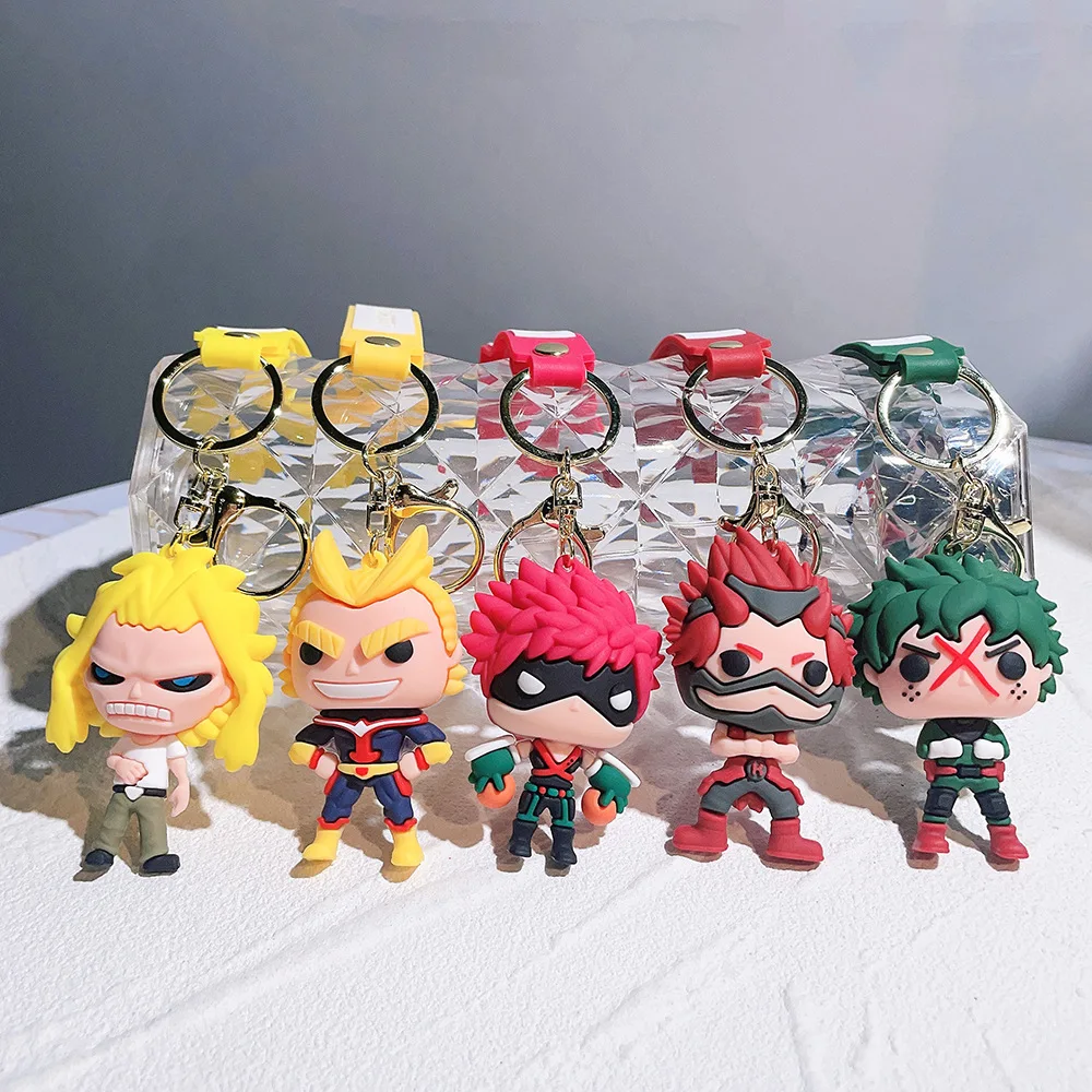 

Anime My Hero Academia Key chain Midoriya Izuku Deku in Onesie All Might Kurogiri Shigaraki Tomura Vinyl Figure Toys