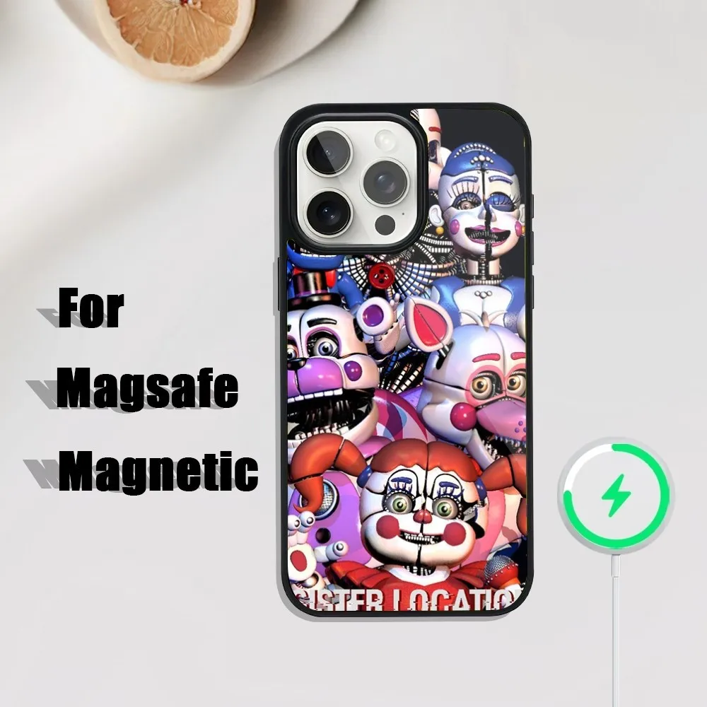 Five-Nights-At-Freddys F-Fnaf Phone Case For iPhone 16 15 14 13 12 11 Plus Pro Max Mini Magsafe Magnetic Wireless Charging