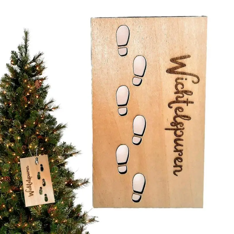 Рождественский новый шаблон гнома следы деревянный карлик эльфы лазерная резка