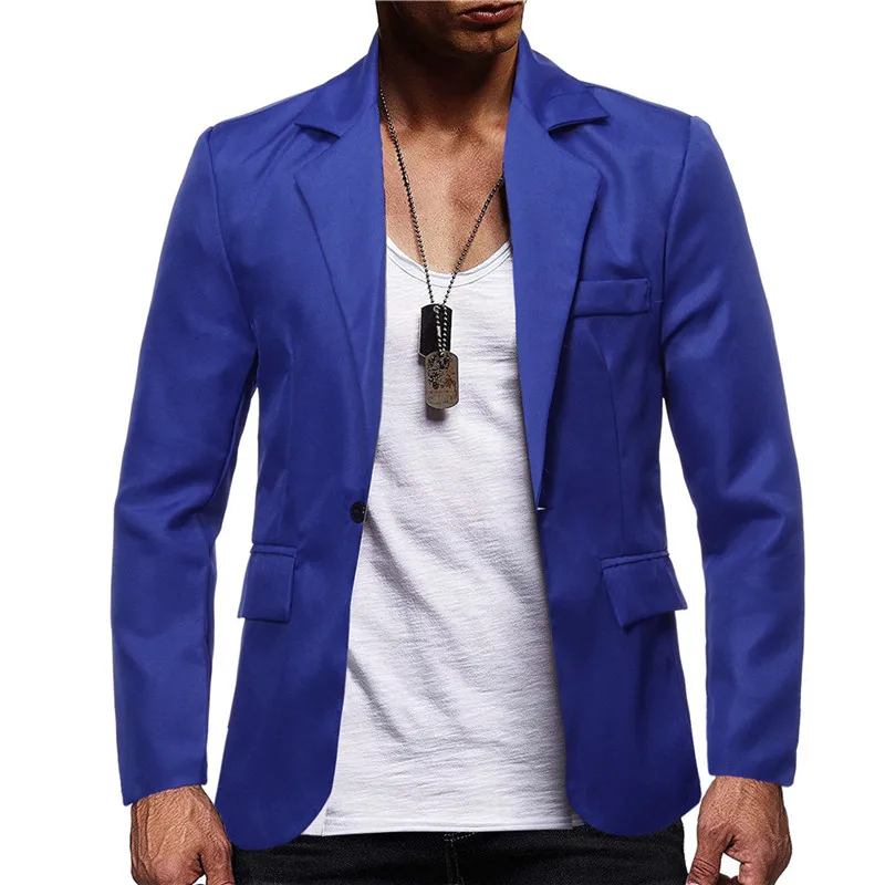 Pop men's large size suit seven-color solid color one-button casual suit coat Nice men Jacket Blazer