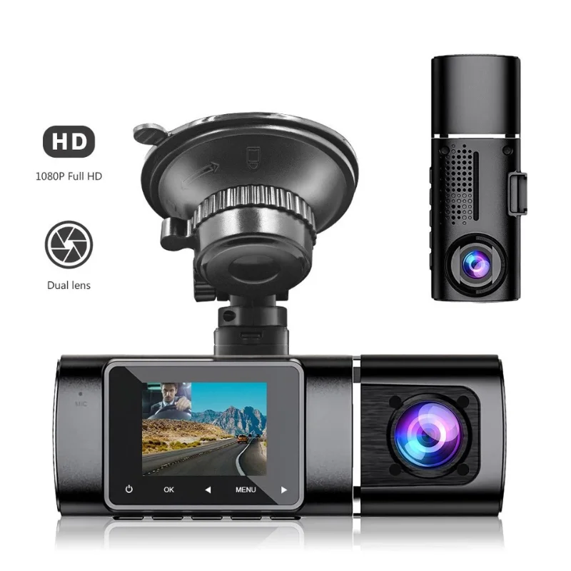 1.5 ‘’Front Rear Car Dash Cam DVR Dual Lens HD 1080P Dash Camera Loop Recording Parking 170° Wide Angle Gravity Sensor Black Box