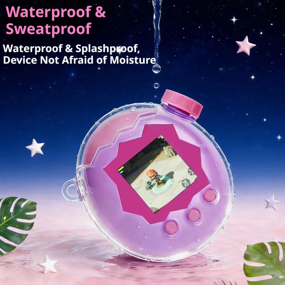 Фото Прозрачный чехол из ТПУ с блестками для Tamagotchi Paradise, защитный противоударный прозрачный чехол-накладка №4