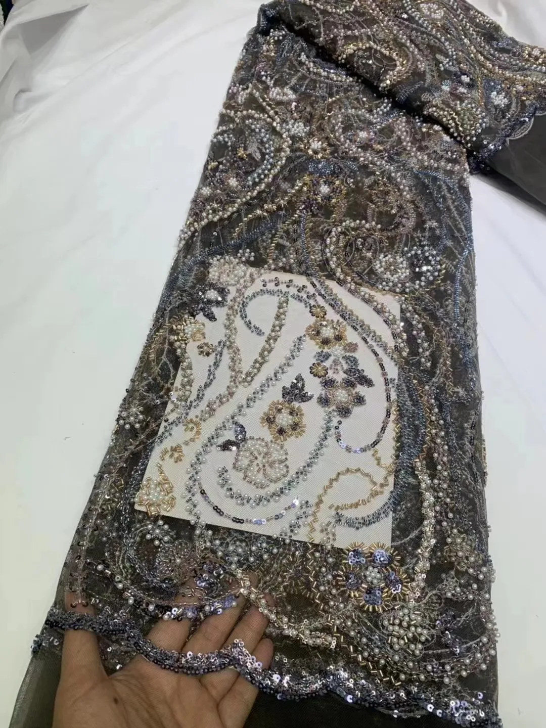 Фриканская кружевная ткань 2024 Высококачественная вышивка блестками французское