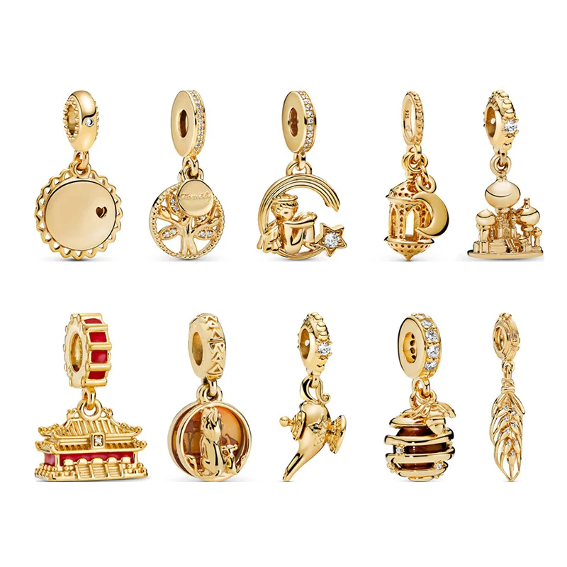 

Gold Charm Charm golden Wonder lamp, and Aladdins Castle Fashion Classic Gift Women's Jewelry beehive family tree
