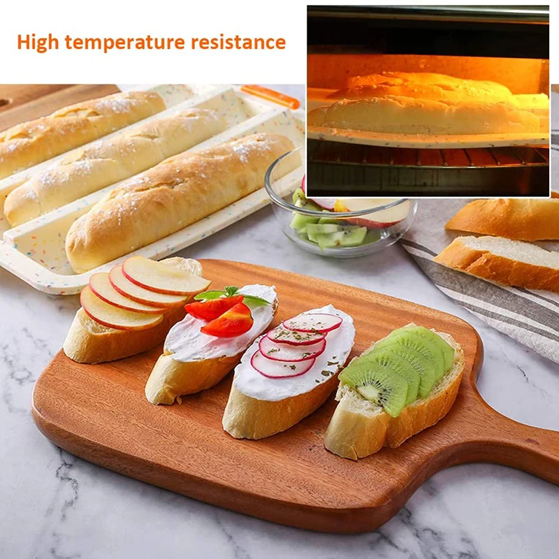 

Food Grade Silicone Baguette Mould French Bread Mould Home 3 Slot DIY Mould French Bread Baking Pan Kitchen Accessories