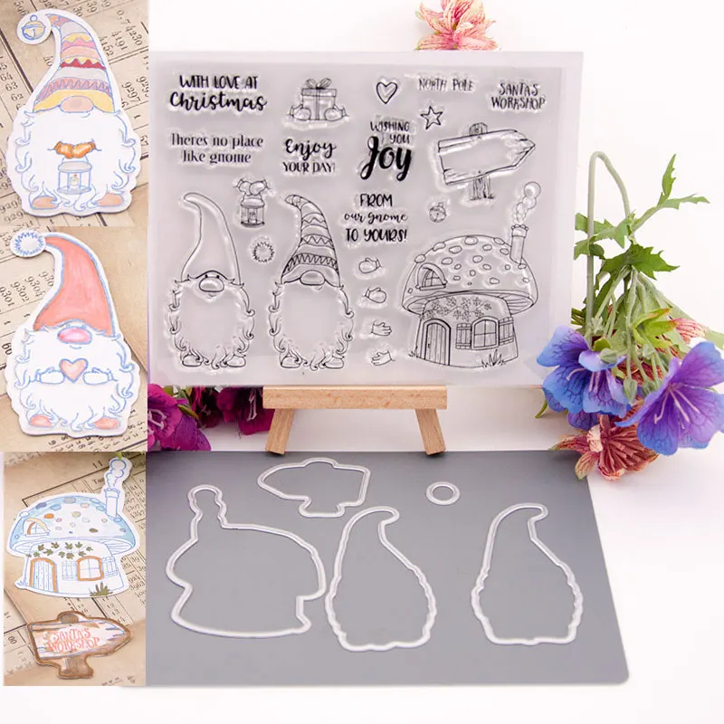 

Christmas and Santa Claus Metal Cutting Dies and Clear Stamps for Scrapbooking DIY Crafts Die Cut Stencils Card Make Photo Album